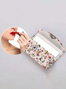 Hộp đựng son môi họa tiết hoa dành cho nữ có gương, hộp đựng son môi, bộ sắp xếp mỹ phẩm, túi trang điểm du lịch, hộp đựng son môi họa tiết hoa cổ điển, hộp đựng mỹ phẩm - Món quà hoàn hảo cho phụ nữ - Thích hợp sử dụng hàng ngày - Quà tặng Ngày của Mẹ, thiết kế gấp gọn thanh lịch, nhiều màu sắc để lựa chọn - Nhiều màu - Xem 4