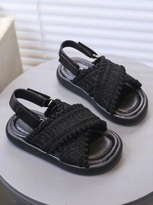 1 Pair Girls Beach Sandals, New Fashionable And Versatile Soft Sole Sandals