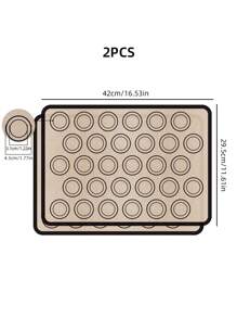 1pc/2pcs/3pcs Macaron Silicone Baking Mat, Reusable Non-Stick Kneading Mat, Black/Red/Grey Heat Resistant Silicone Oven Liner For Making Macarons, Pizza, Cookies, Pastries, Bread