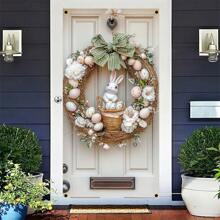 1pc Easter Rabbit & Easter Egg Door Curtain, Suitable For Indoor And Outdoor Use, Modern Design Perfect For Home And Party Decoration (Door Decor Not Included), 2D Design - Multicolor - View 6