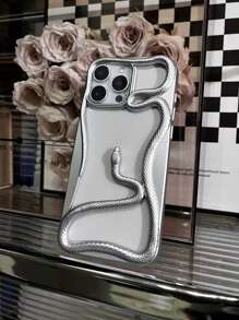 Funda de teléfono con diseño de serpiente hueca, acabado mate y chapado, compatible con Apple iPhone 16 Pro Max/16 Pro/16, Año Nuevo de la Serpiente iPhone 15, compatible con iPhone 14/13/12/11, anticaída, carcasa suave para parejas
