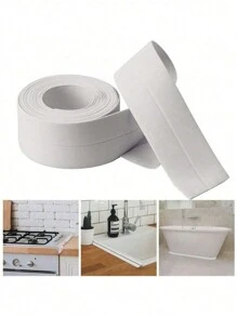 1pc Width 1.5Inch/3.7cm Anti Mould Tape Kitchen Seam Tape Seam Tape, Floor Sealing Stickers/Sealing Strips/Waterproof Sealant Tape Anti Mould Tape Beautiful Seam Sealant Tape Waterproof Kitchen Seam Sealant Tape Bathroom Bathroom Crack Seal Strips Wall Corner Line Stickers Kitchen And Bathroom Waterproof Self-Adhesive Sealant Tape, Easy To Use. Home Bathroom Decor