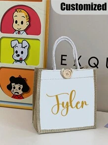 Bolso de lona personalizado con estampado de color dopamina, bolso de hombro, bolso de regalo con patrón personalizado, bolso de lona impreso, bolso de compras, bolso grande, mochila escolar, liviano, impermeable, adecuado para bodas, cumpleaños, playas, vacaciones, es el mejor regalo para damas, madres, maestros, amigos, damas de honor y estudiantes