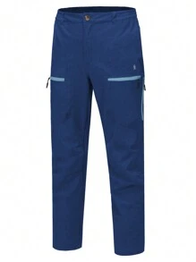 Mapamyumco Men's Hiking Snow Ski Pants Winter Fleece Lined Water Resistan Windproof - Dusty Blue - View 1