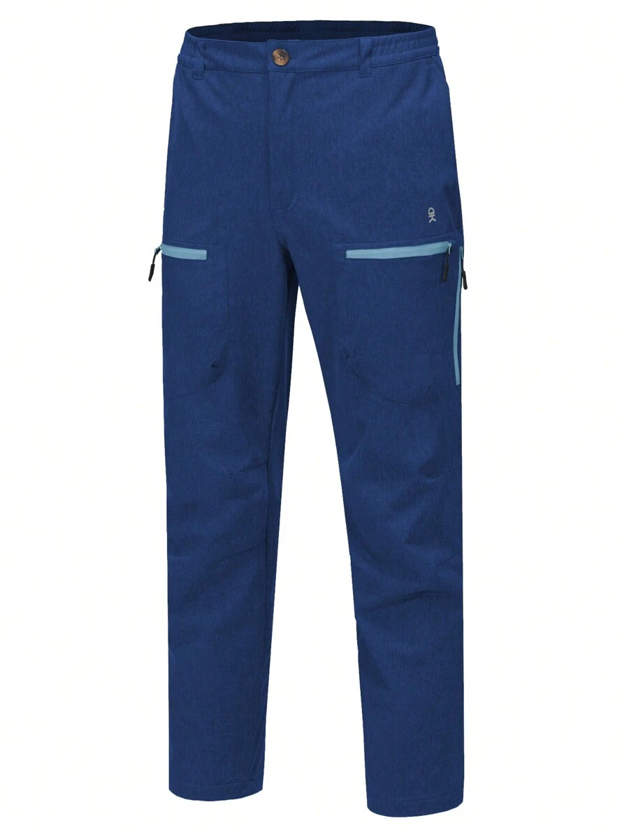 Mapamyumco Men's Hiking Snow Ski Pants Winter Fleece Lined Water Resistan Windproof - Dusty Blue - View 1