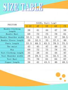 2pcs Young Girl Cartoon Print Hoodie And Pants Set With Padded Lining Vest - Grey - View 7