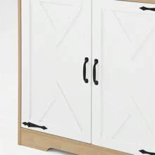 Pantry Cabinet With 2 Doors, 3-Tier Modern Kitchen Cabinet With Shelves, Freestanding Larder Cupboard, Kitchen Pantry Storage Cabinet For Kitchen, Dining Room