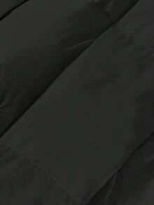 Damen Einfarbige Lässige Vielseitige Stehkragen Reißverschluss Mit Taschen Lange Lose Baumwolljacke Mantel Langarm Top, Streetwear College Stil Lange Außenjacke, Geeignet Für Kaltes Wetter, Winter Wattierte Knielange Jacke, Damen Straßenmode Frühlingsjacke - Schwarz - Übersicht 4