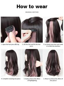 20inch Kids' Colored Curly Hair Extensions, One-Piece Seamless Invisible Clip-In Hair Extension For Adorable And Sweet Look - Multicolor - View 9