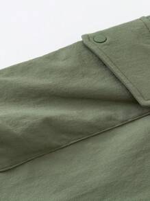 mini bala Kids' Fashion Straight Pants, Stylish Outdoor Tousers - Army Green - View 7