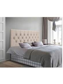 Cabeceira Painel Deluxe Estofada Capitonê Casal Areia- 1,40 metros