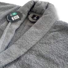 Shoppe house - Albornoz Baño para Mujer y Hombre 90% Algodón y 10% Poliester, Albornoz Unisex de Ducha Secado Rápido Ideal para Spa, Piscina y Gimnasio - Gris - Ver 3