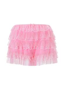 Women Lolita Bloomers Cute Ruffle Shorts Lace Pumpkin Pants Sexy Boyshorts Layered Bottoms Y2k Sweet Kawaii Pettipants - Hồng - Xem 9