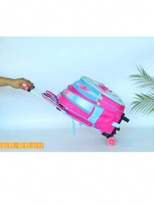 Mochila Niño PrimariaCombo 3 Piezas 3d Luz Led Escolar Lonchera + Lapicera Set Combo Mochila Escolar - B pastel morado pastel - Ver 6