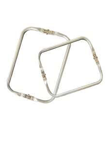 2PCS Multiple Sizes Of Square Aluminum Clips, Luggage Hardware Hinge Clip, Cloud Bag Bracket, Woven Bag Mouth Clip, Gold Bag Clip Gifts For Women - Silver - View 2