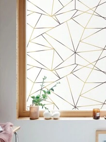 1 Cuộn Phim dán cửa sổ riêng tư hình học Artyuan Gold Geometric Lines - Vinyl tĩnh điện mờ màu trắng - Thích hợp cho cửa sổ, có thể tháo rời, chặn tia UV (17,7*118 inch) - Nhiều màu - Xem 2