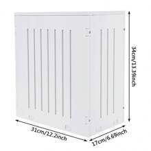 White Slimline Shaker Toilet Cleaning Tidy Box Bathroom Multi Storage Unit Small Back To School - White - View 6