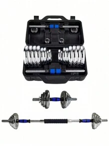 Kit De Mancuernas Pesas Barra Discos Ejercicio Gym 30kg - Negro - Ver 1