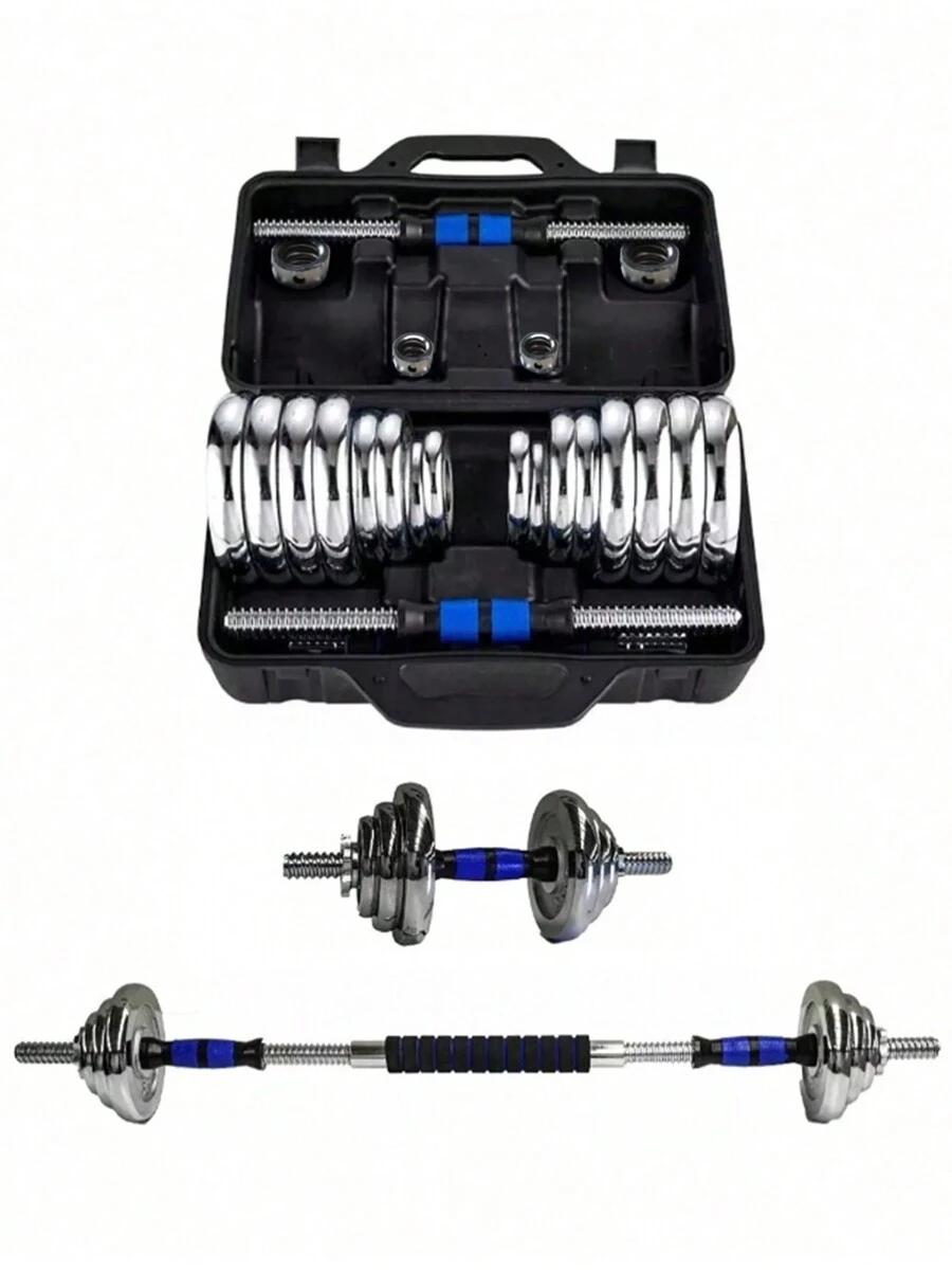 Kit De Mancuernas Pesas Barra Discos Ejercicio Gym 30kg - Negro - Ver 1