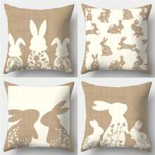 1 pezzo Federa decorativa per cuscino di Pasqua con coniglietto, decorazione per camera da letto e divano