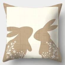 1 pezzo Federa decorativa per cuscino di Pasqua con coniglietto, decorazione per camera da letto e divano