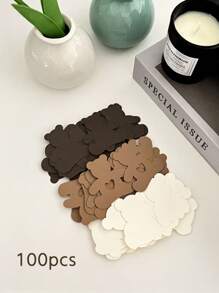 100pcs/Pack Brown Bear-Shaped Confetti, Baby Birthday Party Scatters, School Opening Party Decoration