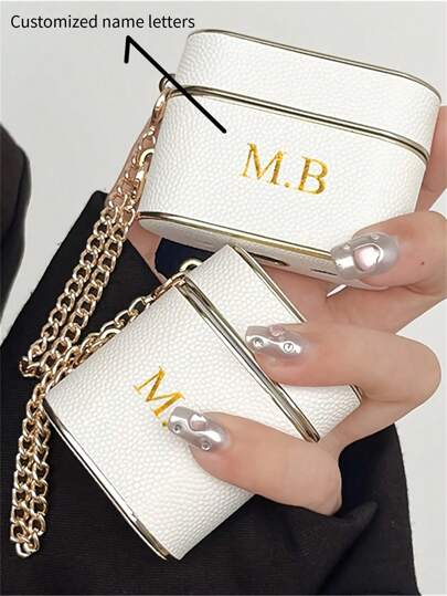 [Tùy chỉnh] Vỏ bọc tai nghe bằng da giả hình trụ in chữ cái tên sang trọng cá nhân hóa cho tai nghe 1 2 3 4 Pro 2