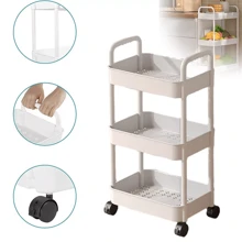 3 /4 Tier Storage Trolley Cart On Wheels Kitchen Bathroom Laundry Rolling Rack - Multicolor - View 9