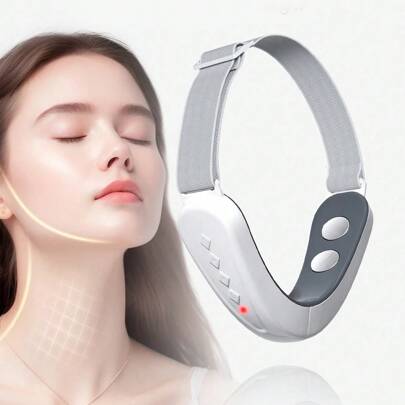 FollowBreak 1入組電動V臉按摩器，5種模式和12級強度調節，適用於家庭和旅行使用