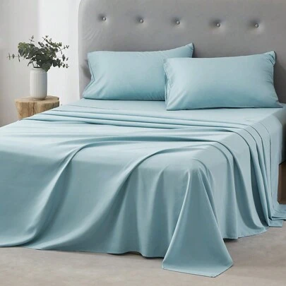 3/4 Piece Home Bed Sheet Set, Soft, Cooling, Comfortable And Breathable Bedding Set, Hotel Luxury Home Summer Bedding Sheets Twin, 1 Or 2 Pillowcases, 1 Flat Sheet And 1 Fitted Sheet,Room Decor,  Ideal Gift.