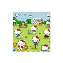 Sanrio 1 pieza Paño de limpieza de microfibra con estampado de gatito - Limpia de forma segura y efectiva lentes, gafas, pantallas, cámaras, teléfonos, pantallas de TV LCD y talla grande