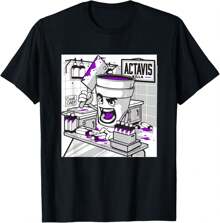 Codeine Lean Double Cup Styrofoam Purple Drank Cough Syrup T-Shirt - Black - View 1