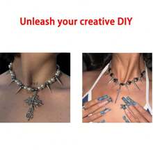 10pcs/Pack High Quality Stainless Steel Cone-Shaped Spike Pendant, Large Hole Cone Pendant, Long Bullet Nail Pendant, Conical Stainless Steel Pendant, Suitable For Hip-Hop, Rock, Gothic, Punk Style DIY Necklace, Bracelet, Jewelry Making, Accessory - Pointed Cone Pendant - View 4