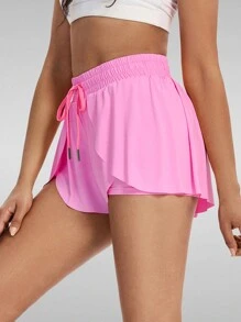 Blaosn 3pcs/Set  Flowy Athletic Shorts For Women Gym Yoga Workout Running Butterfly Tennis Sports Active Skort Skirt High Waisted With Pockets Spandex Sweat Pants Cute Lounge Clothes Summer Outfits - 玫紅色 - 查看 6