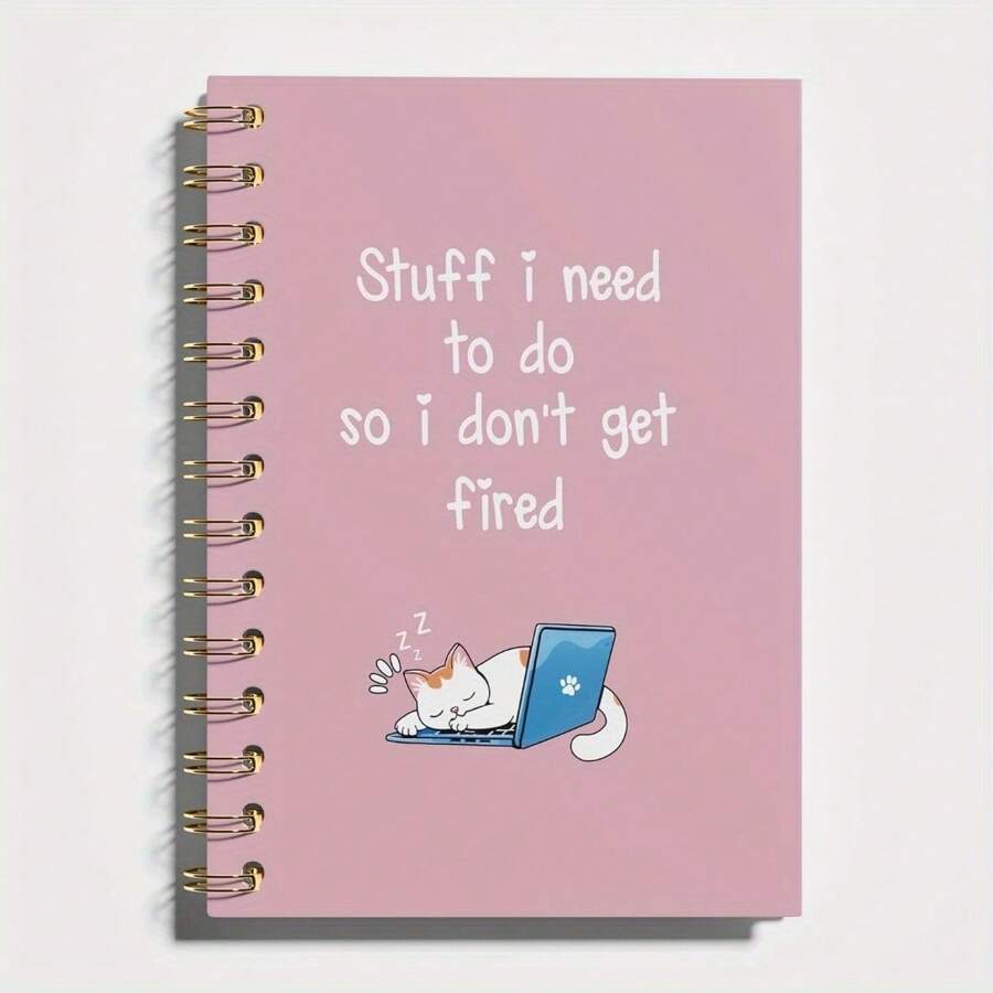 企鹅主题 A5 螺旋笔记本 - 50 页，工作和办公室用精装日记本，企鹅爱好者的可爱礼物，大学横格笔记本，女士笔记本，办公用品 - 14 * 21 厘米/ 5.5x8.3 英寸螺旋笔记本 - 50 张 100 页 - 带有工作日标志、天气标志、备忘录编号和日期标志的日记本，学校用品，返校 - Spiral Notebook - 查看 1