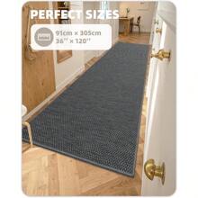 Runner Rug Non Slip Front Door Mat Indoor Rugs For Entryway, Washable Low-Profile Inside Door Mats, Entry Carpet Entry Rug Door Mat Outside Entrance - 灰色 - 查看 3