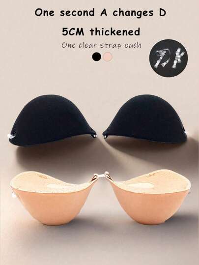 1 Piece With Push-Up Silicone Breast Pad, Thick Viscose Invisible Lift Bra, Backless Strapless Bra - Perfect For Small Breasts