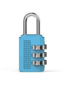 1-Pack Combination Lock Anti-Theft Lock, Small Padlock, Travel Luggage Anti-Theft Combination Padlock Multi-Purpose 3-Digit Combination Lock, Luggage Combination Padlock, Suitable For Gym Lockers, Suitcases And Backpacks Travel Accessories, Portable, Tamper-Proof, Colorful, Compact Design, Easy To Carry, Travel Camping Holiday Essentials - Multicolor - View 7