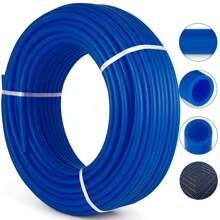 100FT-500FT PEX-B & PEX-A  Pipe 3/4" With Pipe Cutter And Clamp Hot And Cold Compatible Flexible Leakproof And Frostproof Suitable For Water Supply Radiant Floor Heating Solar Heating White & Red & Blue - PEX-B pipe blue 300 ft non-oxygen barrier - 查看 8