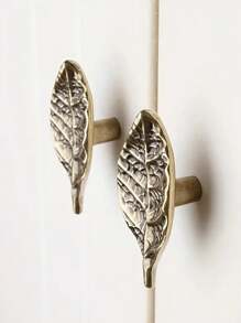 1 st Vintage Golden Leaf kastgrepen, enkel gat Scandinavische stijl meubelgrepen, decoratieve metalen ladeknoppen handgrepen voor keukenkast kast garderobekast deur accessoires hardware