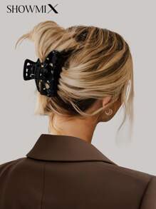 个性化醋酸纤维发夹 - 优质黑色发爪、女士发饰、发夹、爪夹、发带、女士配饰、新娘发饰、伴娘礼物、婚礼发饰、婚礼发饰 - 黑色 - 查看 2