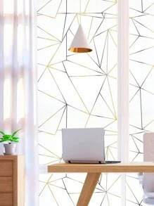 1 Cuộn Phim dán cửa sổ riêng tư hình học Artyuan Gold Geometric Lines - Vinyl tĩnh điện mờ màu trắng - Thích hợp cho cửa sổ, có thể tháo rời, chặn tia UV (17,7*118 inch) - Nhiều màu - Xem 10