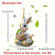 1 pièce Pendentif décoratif multifonctionnel de Pâques, art graphique 2D, design unique en forme d'œuf de lapin à la mode, cadeau de fête idéal, utilisé pour les célébrations de fêtes, les accessoires intérieurs et extérieurs du Nouvel An, cadeau de Pâques idéal, décorations de Pâques, décor de fête de Pâques