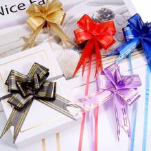 20pcs/Pack Gold Edged Butterfly Pull Bows, Self-Forming, Suitable For Wedding Car Decoration, Gift Box Packaging, Bowknot Ribbon, Wedding Ceremony, Wedding Car Door Handle Butterfly Decor, Various Festival Party Decoration Pull Bows