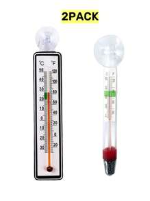1pc/2pcs Aquarium Fish Tank Floating Glass Water Temperature Meter