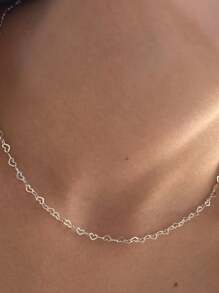 Colar Choker coração amor Banhadas a Prata 925 a ouro 18k
