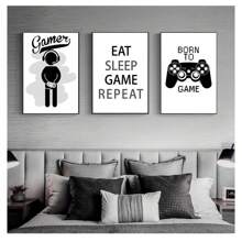 1pc Children Game PS4 Black Game Player Wall Artist Residence Decoration Canvas Painting M24 Nordic Poster Print HD Painting No Frame