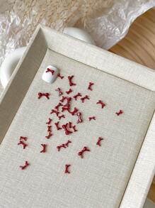 50 件迷你树脂蝴蝶结美甲饰品，黑白相间，轻巧，适合美甲沙龙和个人使用美甲用品指甲美甲饰品美甲宝石