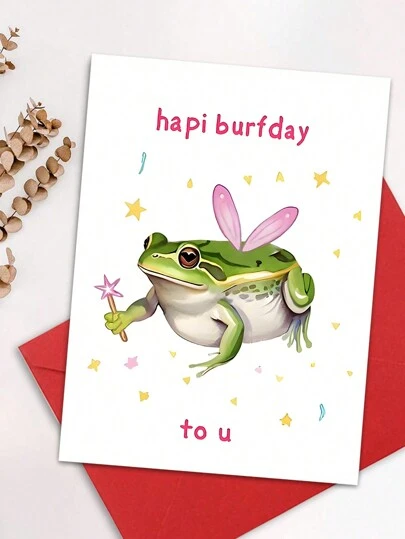 1 ADET Sıcak Sinirli Kurbağa Doğum Günü Kartı, Sevimli Ve Komik Kızgın Kurbağa Doğum Günü Kartı, Aileye, Arkadaşlara, Meslektaşlara Hediye Etmek İçin Uygun Ve Eğlenceli Sevgililer Günü Kartları (Rastgele Renkli Zarflarla), Okula Dönüş, Okul Malzemeleri