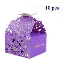 10 pièces Boîtes à bonbons creuses en forme de fleurs et de papillons - Jolies boîtes à chocolat pour les faveurs de mariage, les anniversaires et plus encore
